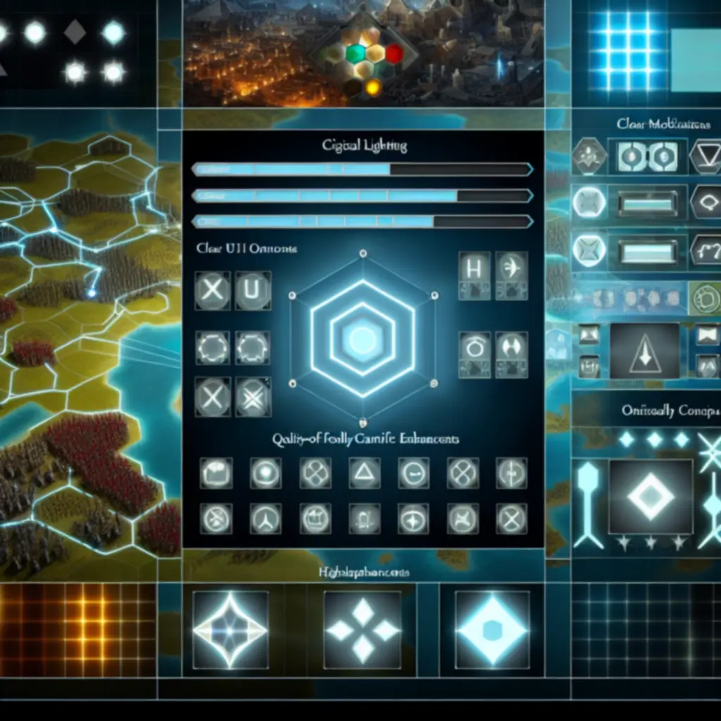 Zrzut ekranu z ulepszonym interfejsem Civilization VI dzięki modom