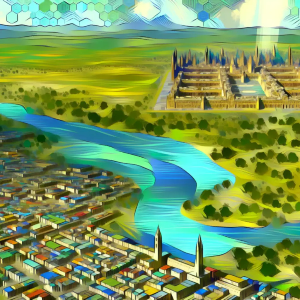 Panorama miasta w Civilization VI z mapą heksagonalną