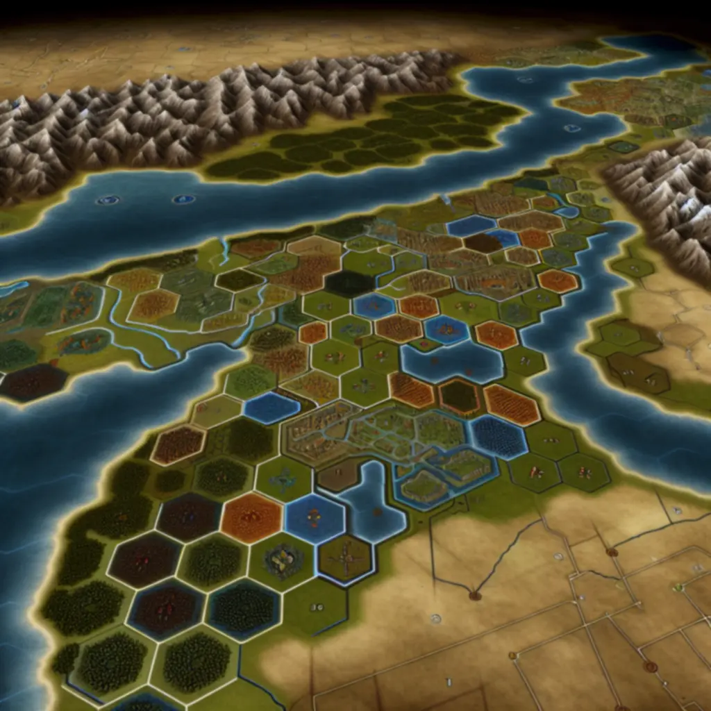 Mapa strategiczna z miastami i dzielnicami w Civilization VI
